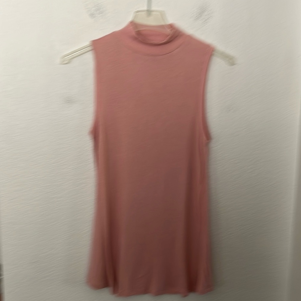 🖤A NEW DAY DUSTY ROSE MOCK TURTLE NECK MINI DRESS VERY SOFT SZ M (38Wx31L) NWOT